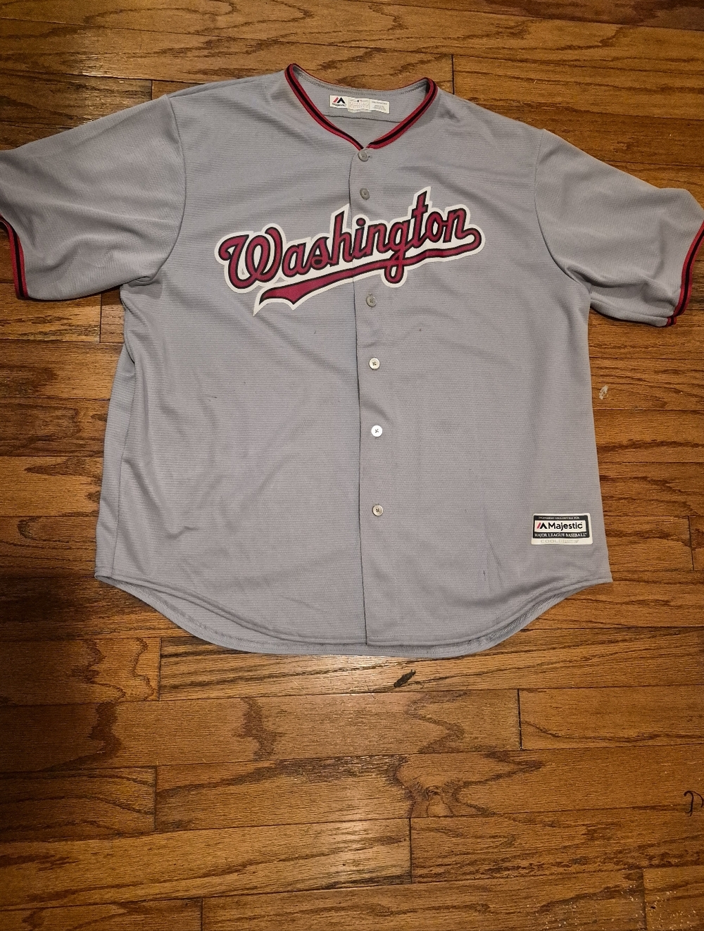 Washington Nationals Mens Sz 2XL Majestic Gray Baseball Jersey